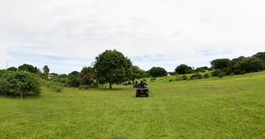 Quad sur l'herbe